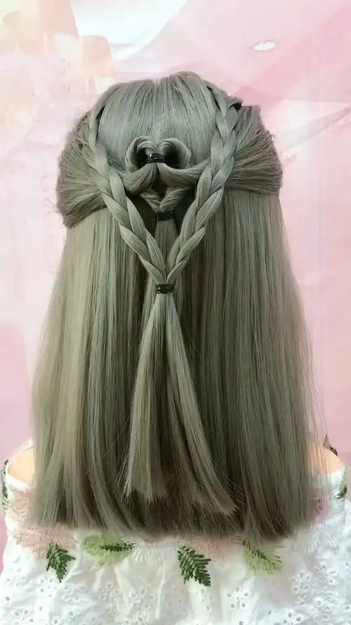 非常漂亮的心形编发教程,喜欢的宝宝赶紧学一学