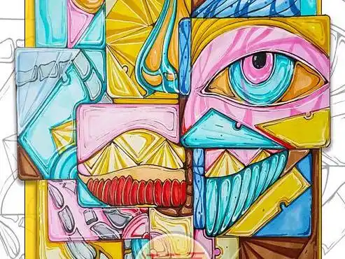 手绘平面色彩构成_素材网站_图片免费下载-zcool站酷