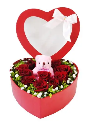 鲜花细节11朵红玫瑰礼盒,红玫瑰鲜花速递