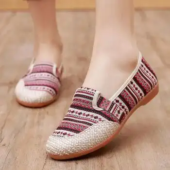 民族风老北京布鞋女春秋新款牛筋底妈妈鞋时尚百搭中老年女士布鞋618