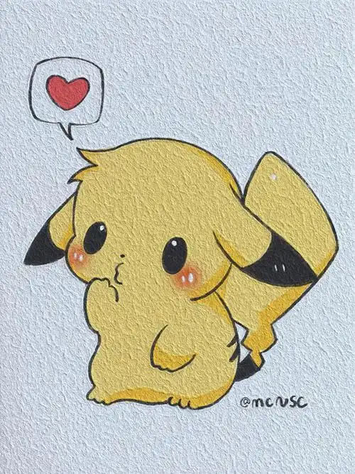 可爱简笔画教程捕捉一只小皮卡丘