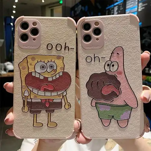 海绵宝宝手机壳适用iphone12浮雕11promax防摔8p苹果xxsxr软壳7