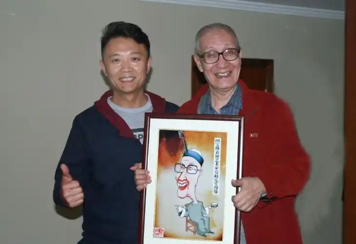 曲艺大家莫岐先生,双簧一绝,为其创作漫画