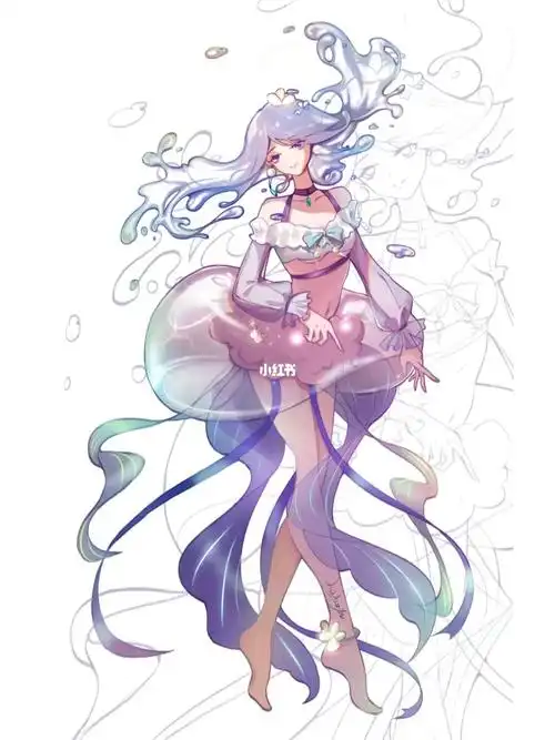 procreate  #水母  #治愈系水母  #绘画  #我的绘画日常  #动物拟人