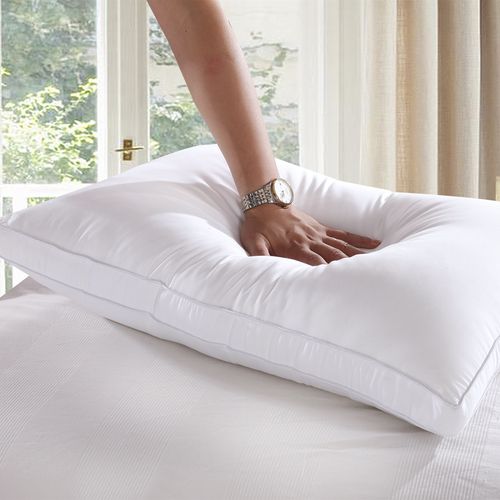 全棉五星酒店枕头超柔软高枕低枕舒适枕芯宾馆颈椎枕心贡缎羽丝绒