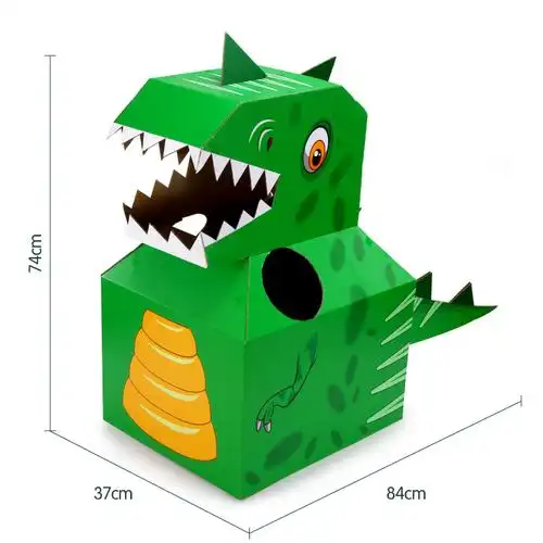 恐龙纸箱可穿纸板模型儿童纸皮玩具手工制作diy纸盒穿戴纸壳拼装