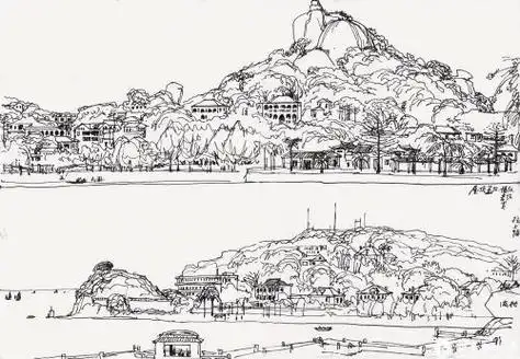 鼓浪屿旅游简笔画