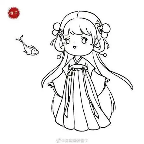 怎样画古代少女简笔画视频