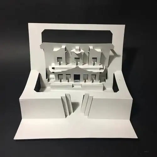 建筑纸浮雕成品电子图纸点线面立体c构成模型diy手工3d纸雕贺卡