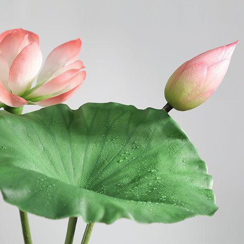 仿真荷花pu荷叶 假花室内莲花莲蓬水上绿植花束舞台拍照摄影道具