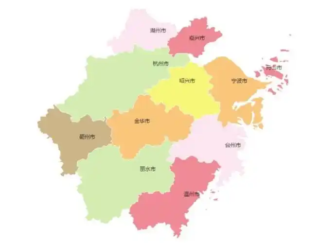 浙江省地图,随便抽一块丢到欧美,都算"大城市".