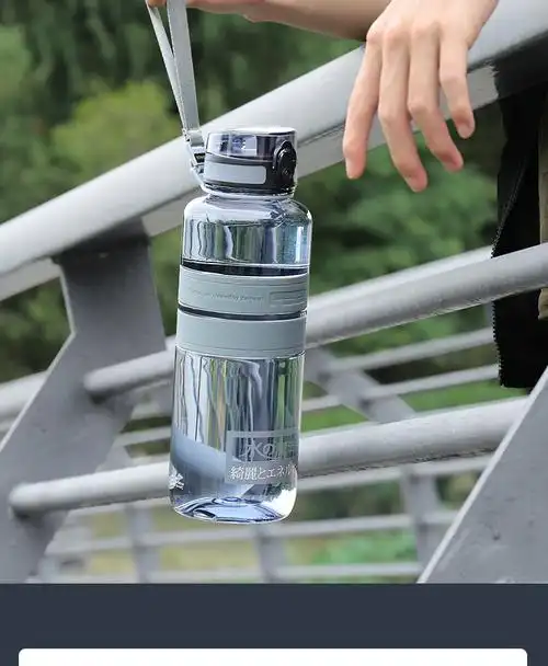 运动水杯大容量男健身户外1500ml超大杯子塑料便携水瓶tx灰色1500ml加