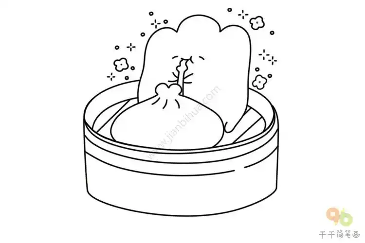 江浙美食 汤包简笔画_地方美食简笔画