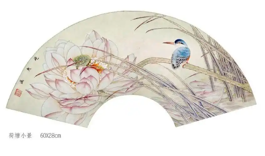 张屹然作品欣赏:工笔扇面