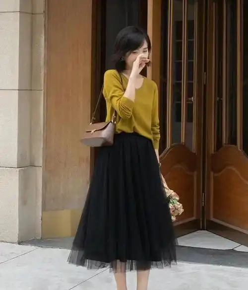 网纱半身裙怎么搭配