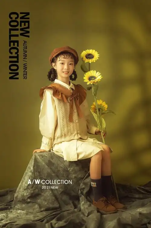 儿童摄影服装2021新款 展会10-12岁女孩个性写真影楼大童拍照衣服