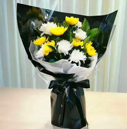黄白菊花清明节花束扫墓花篮祭祀鲜花追悼花圈追悼