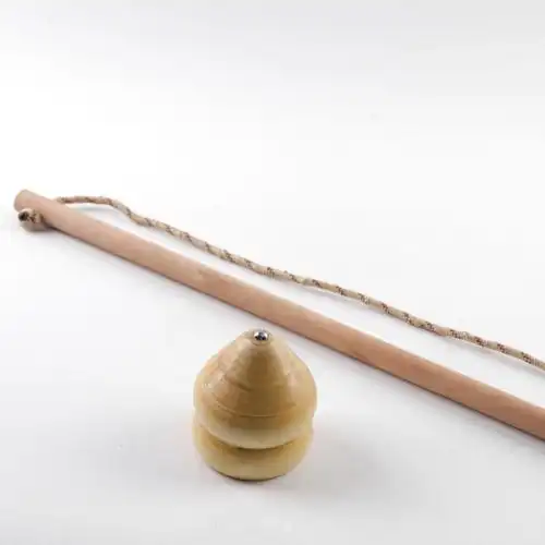 2019新款冰尜健身木质陀螺木制儿童手动抽绳陀螺