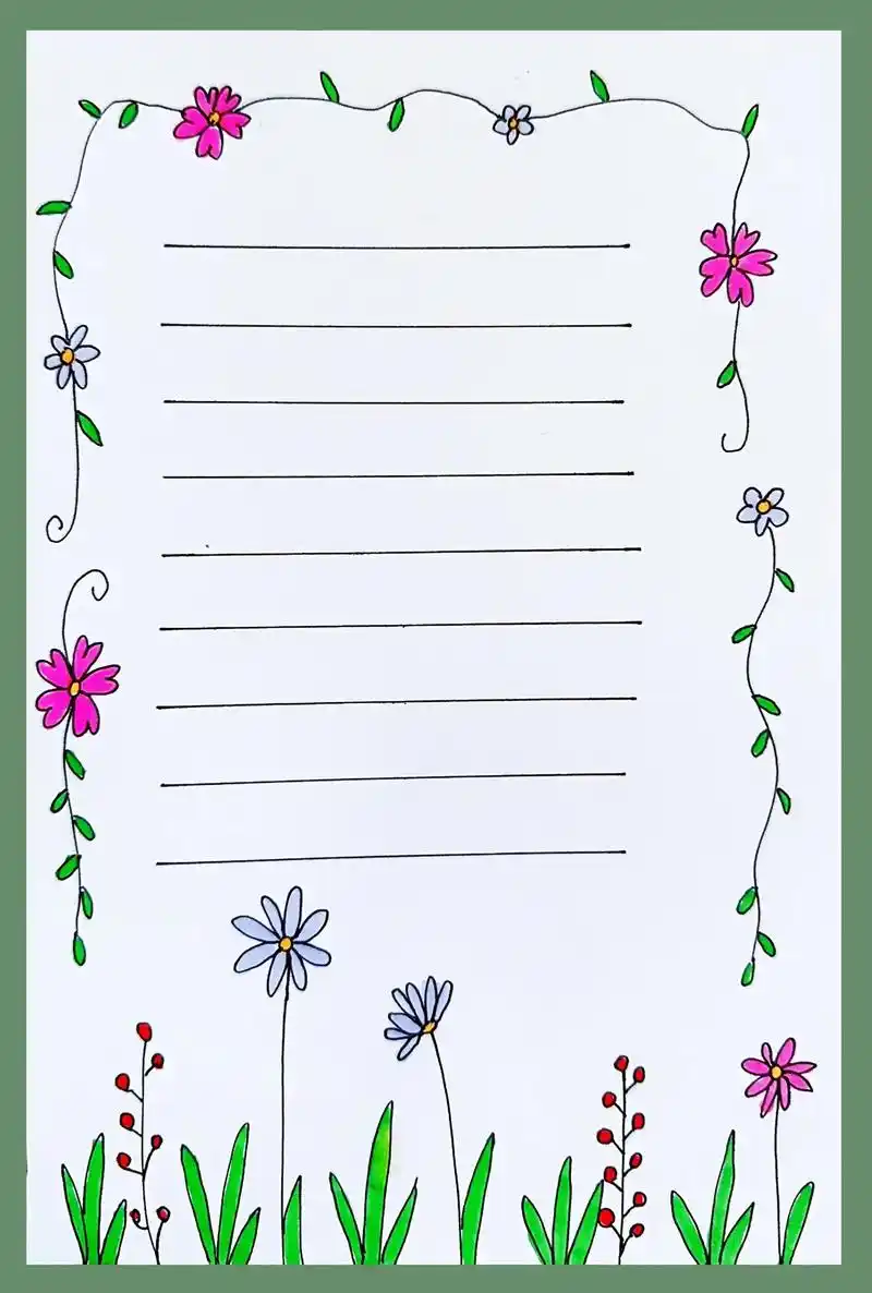 花边边框,手抄报模版,手帐素材.#图文伙伴计划2024 #花 - 抖音