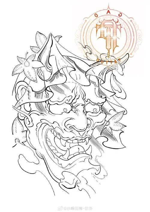 精典般若整图与线稿  纹身手稿超话#纹身手稿##赤峰纹身哪里好