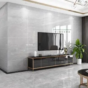 现代全瓷中板大理石客餐厅背景墙瓷砖400x800室内卫生间灰色墙砖