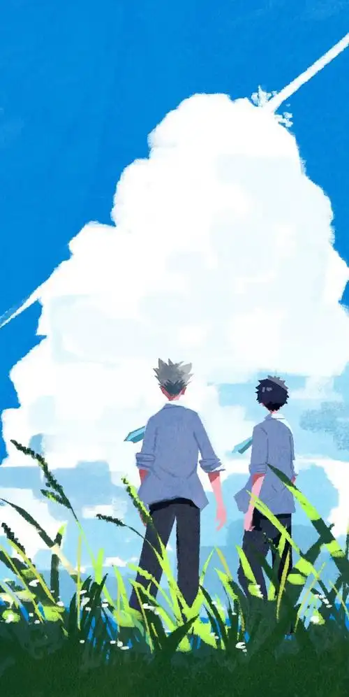 排球少年##授权转载#青春太太更新的小排球 背影>是夏天的味道啊!