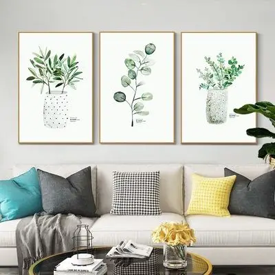 客厅装饰画沙发背景墙挂画现代简约壁画卧室北欧风格三联画小清新