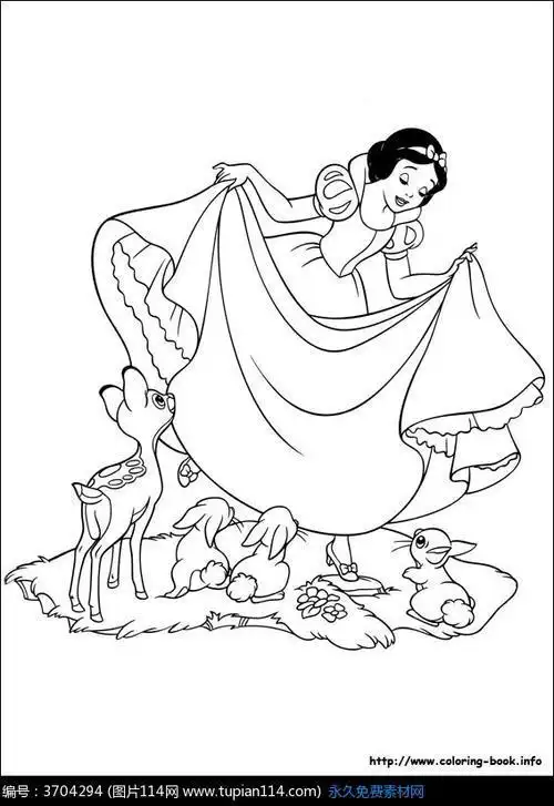 风景简笔画公主步骤小动物6