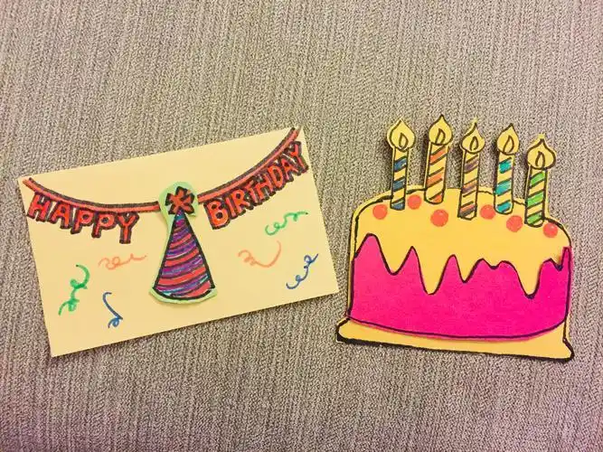 手工贺卡制作为厨师烘培的立体生日蛋糕贺卡