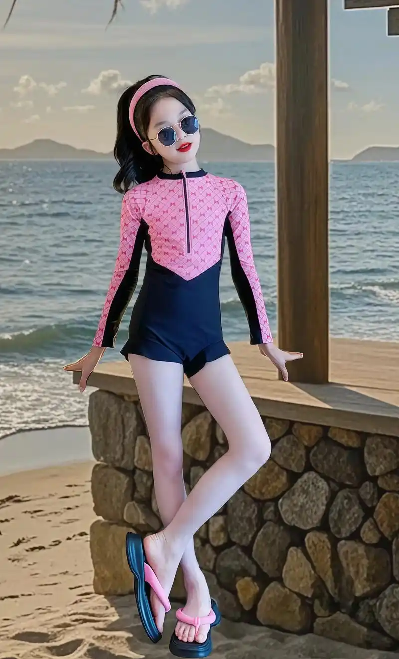 这也太好看了 女孩儿童泳衣2025新款女中大童洋气游泳衣女