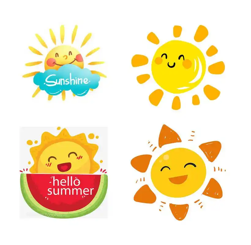 卡通太阳 手绘插画素材