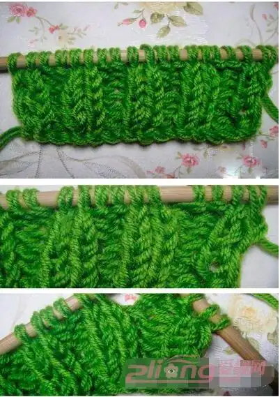 韩版复古绿色麻花围巾织法教程