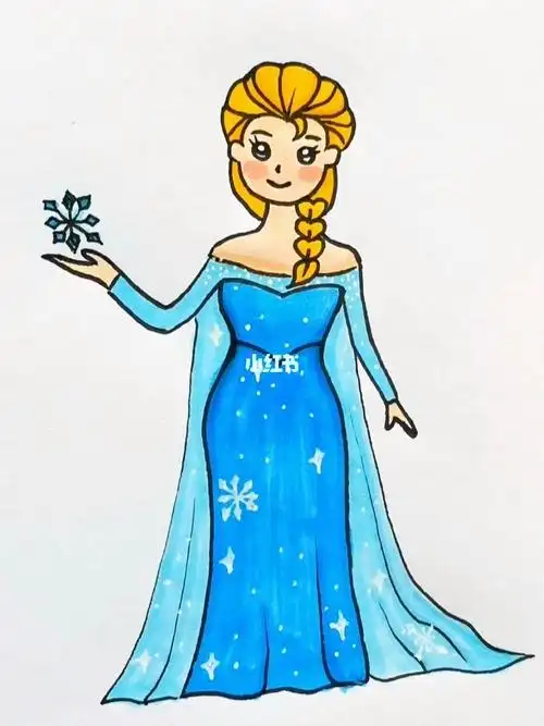 艾莎  #冰雪奇缘  #艾莎公主  #简笔画教程  #画画  #迪士尼公主