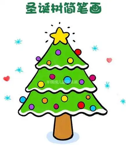圣诞节大图简笔画彩色