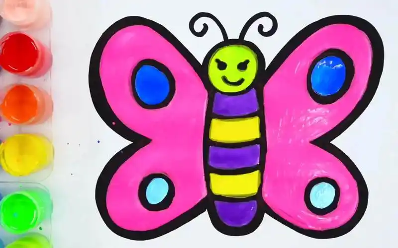 蝴蝶简笔画彩色蝴蝶简笔画彩色的图片