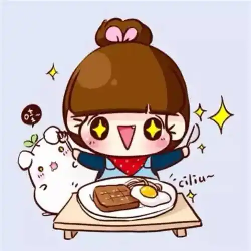 超萌吃货干饭小女生卡通头像图片
