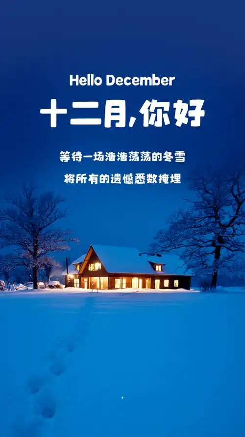 十二月你好图片配图海报高清唯美12月你好文案短句短语