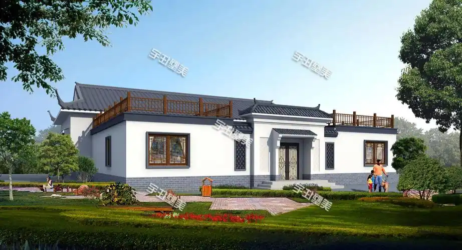 农村罕见的一层中式合院380平带10间卧室这才是真正的中国豪宅