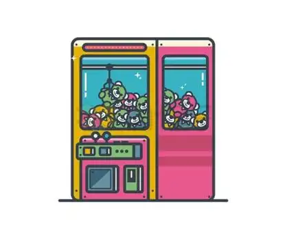 一款红色的卡通抓娃娃机6603361矢量图片免抠素材