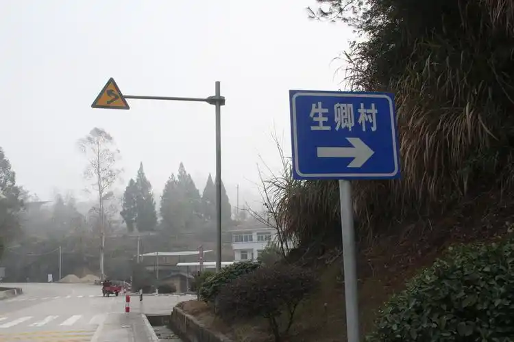 4,205国道福建永安洪田段的生卿村指路牌(管其乾 摄影)