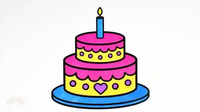 蛋糕简笔画彩色 蛋糕简笔画彩色 可爱 - 水彩迷