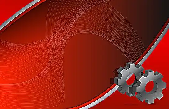 现代,红色,齿轮,插画,设计,背景