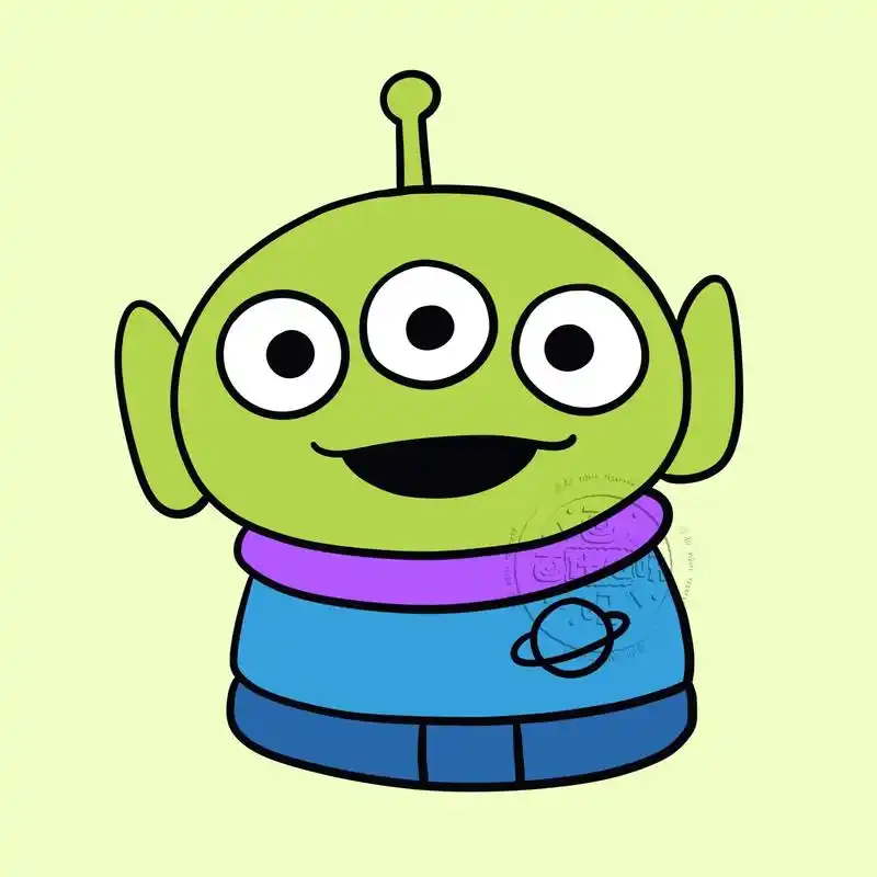 玩具总动员手绘教程之三眼仔.#创作灵感 #简笔画 #玩具总动 - 抖音