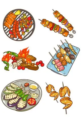 卡通烧烤美食素材
