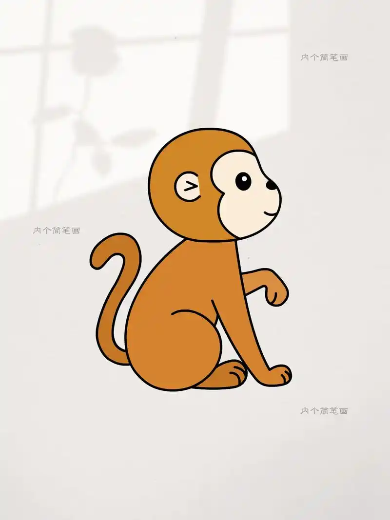 数字6画可爱的小猴子92简笔画.#简笔画 #亲子简笔画 #每 - 抖音