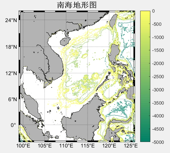 m_map画南海水深地形图