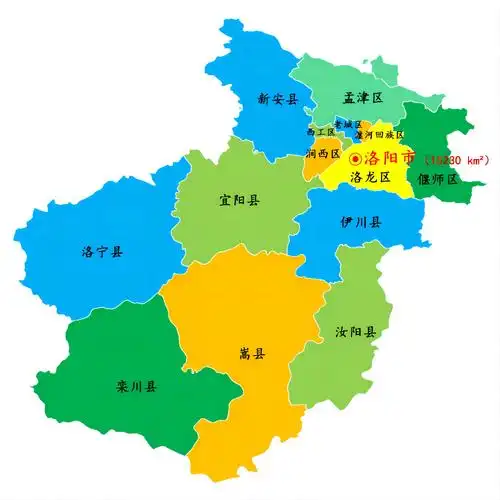 管辖权:7个市辖区:涧西区,西工区,老城区,瀍河回族区,洛龙区,偃师区