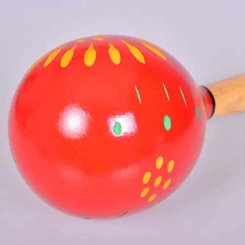 奥尔夫打击乐器散响类儿童沙锤木质红色刻花砂球幼儿园沙锤