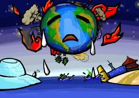 全球变暖 保护地球环境儿童画#地球自转加快一天已不足24小时