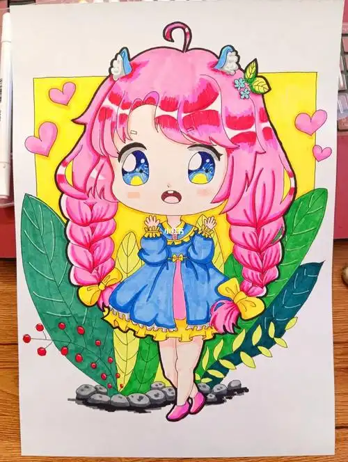 画画的日常  #马克笔临摹  #咩噗奶茶茶